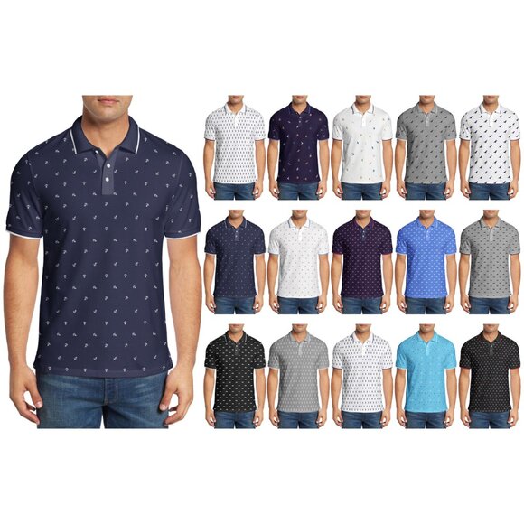 3-Pack Mens Classic Collared Polka Dot Cotton Athletic Summer Short Sleeve Shirt - Picture 12 of 16